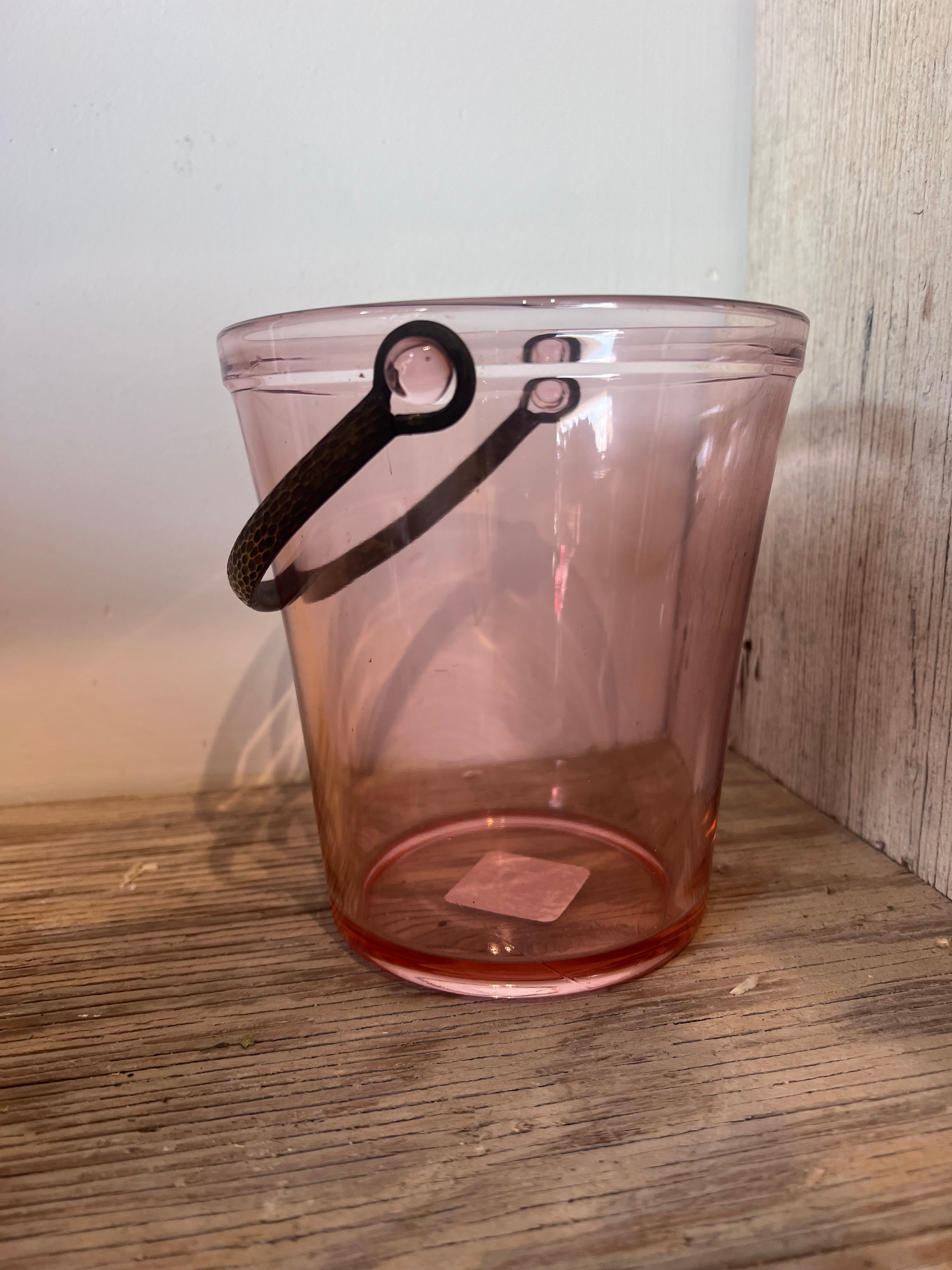 Vintage Pink Small Ice Bucket No Etching