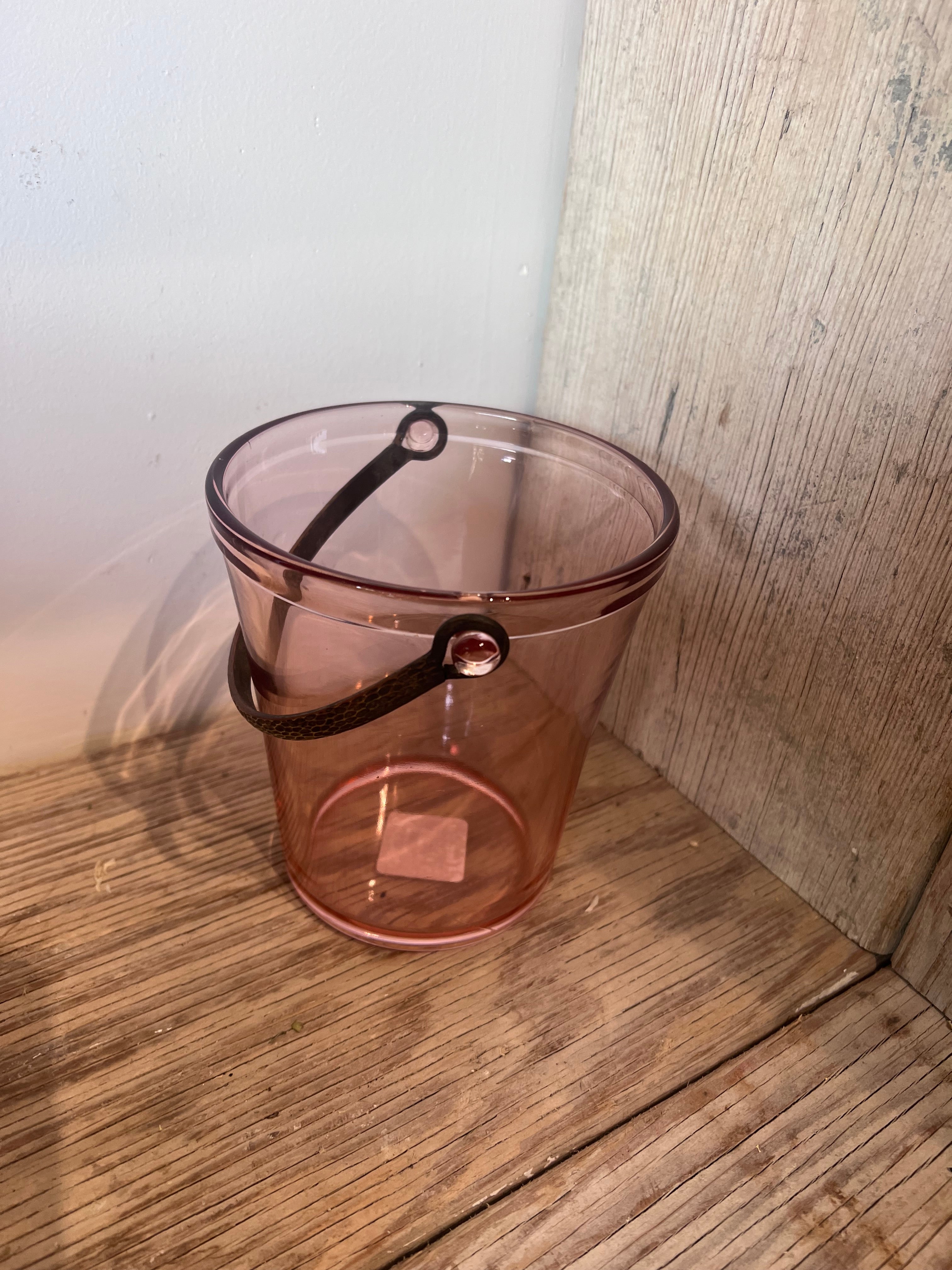 Vintage Pink Small Ice Bucket No Etching