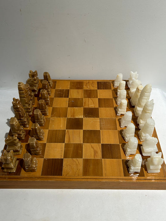 Vintage collapsible chess set