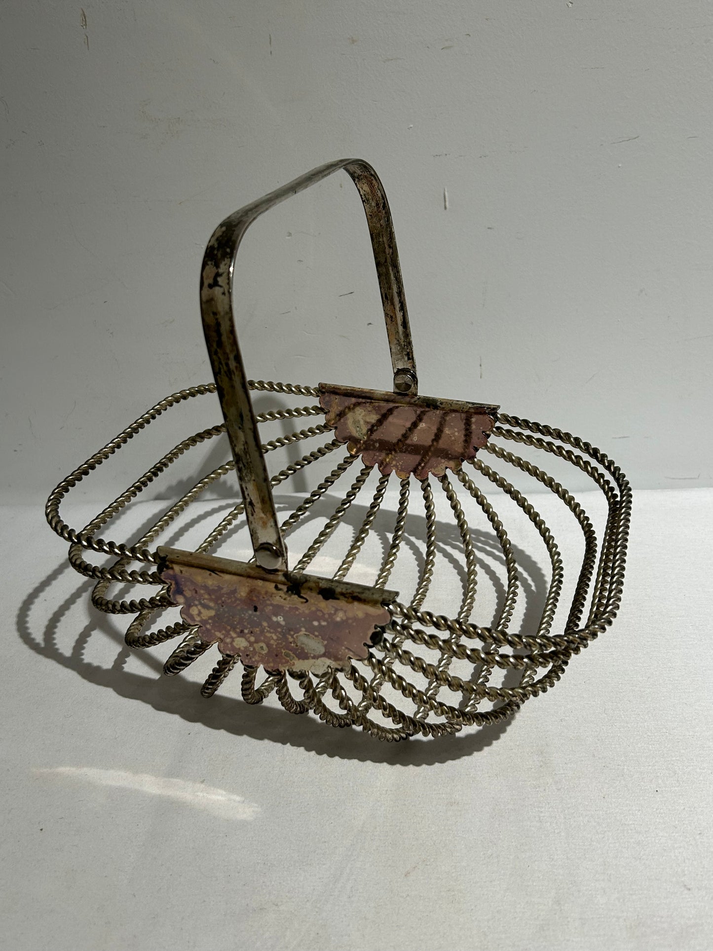 Vintage silver plate wire basket