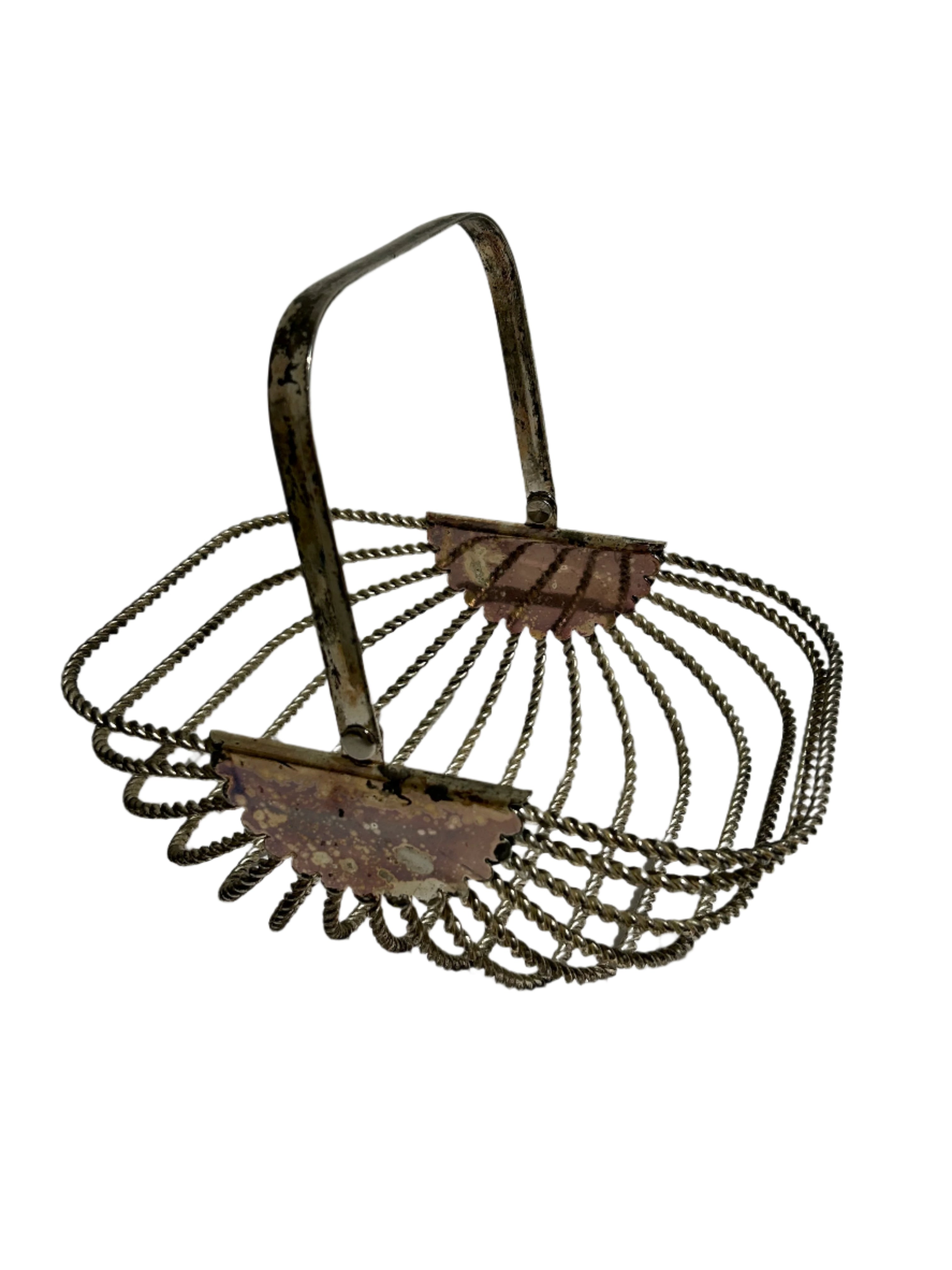 Vintage silver plate wire basket