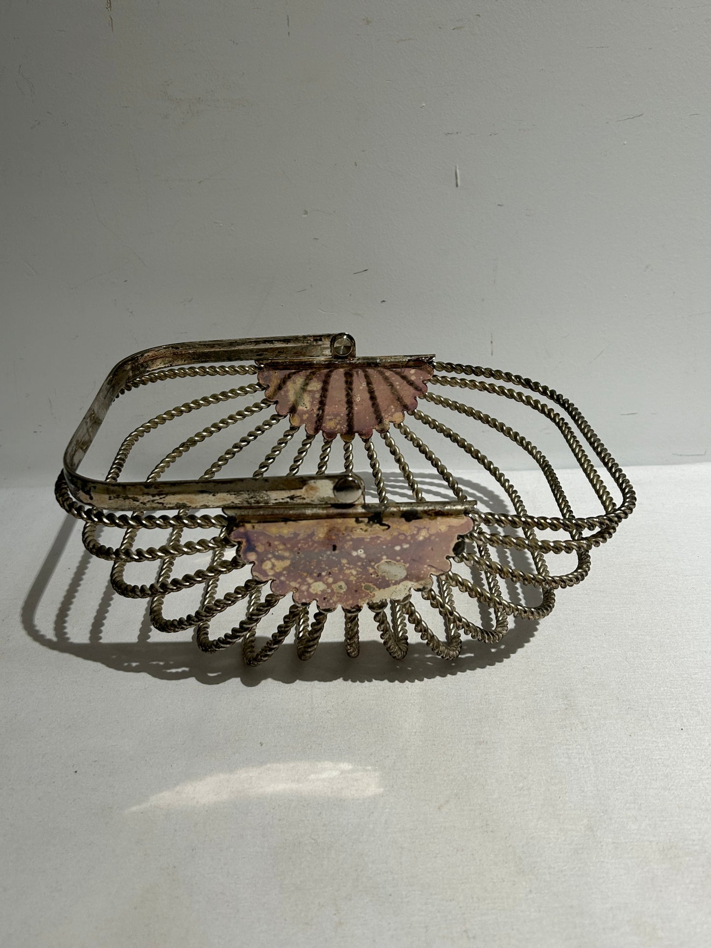 Vintage silver plate wire basket