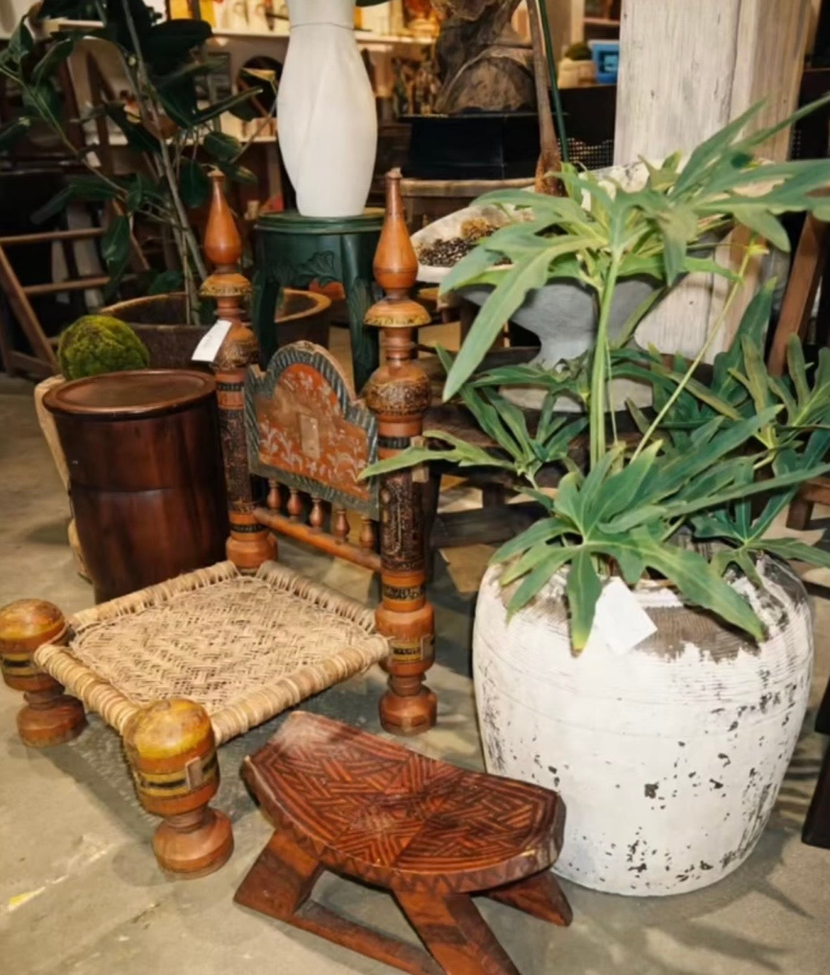 Vintage hand painted tribal chair