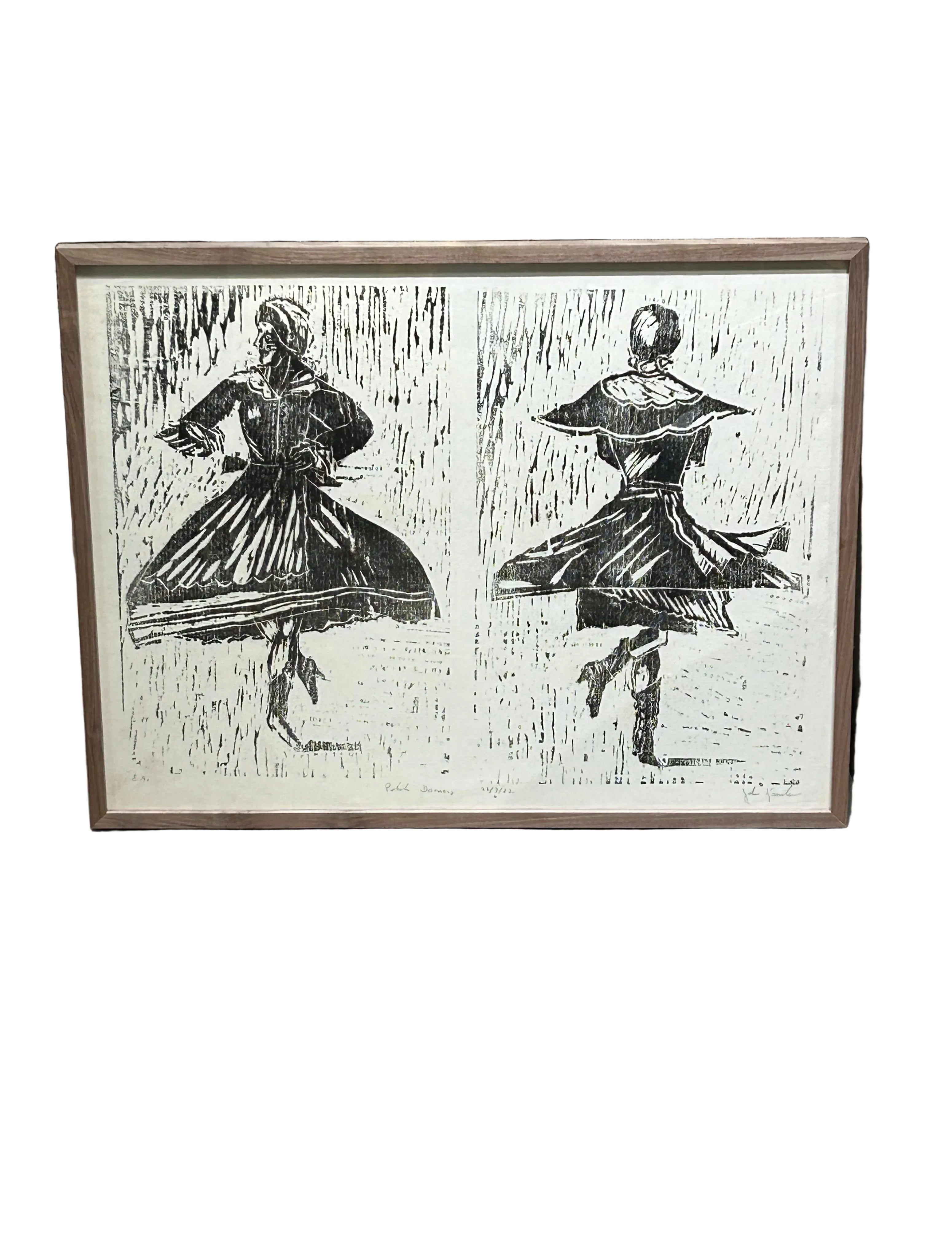 Vintage "Polish Dancers" lithograph