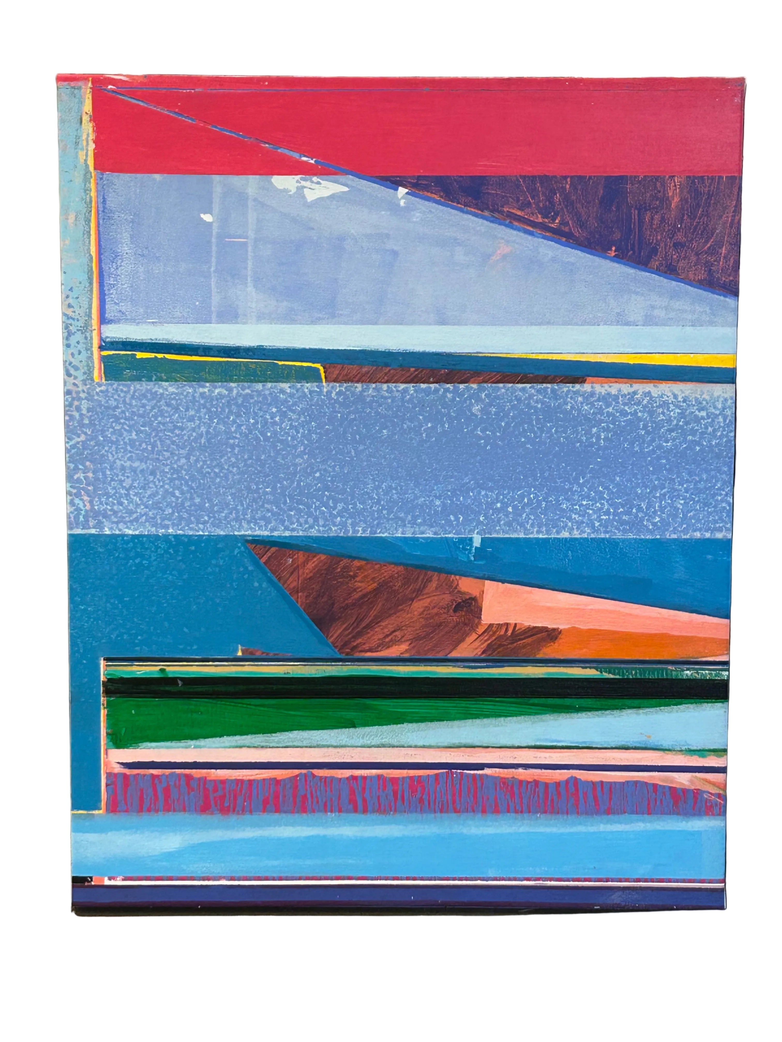 Vintage abstract geometric acrylic on canvas