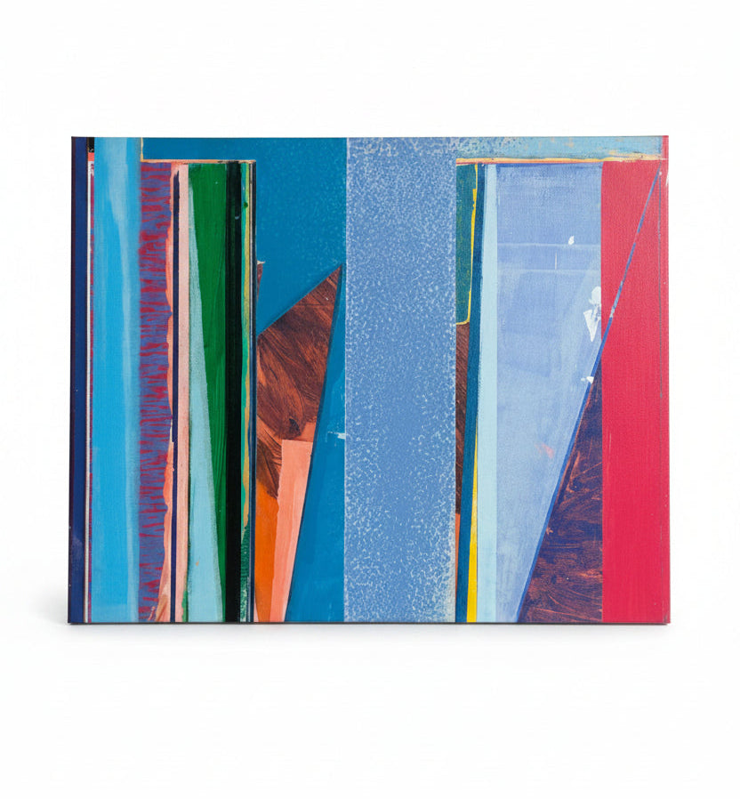 Vintage abstract geometric acrylic on canvas