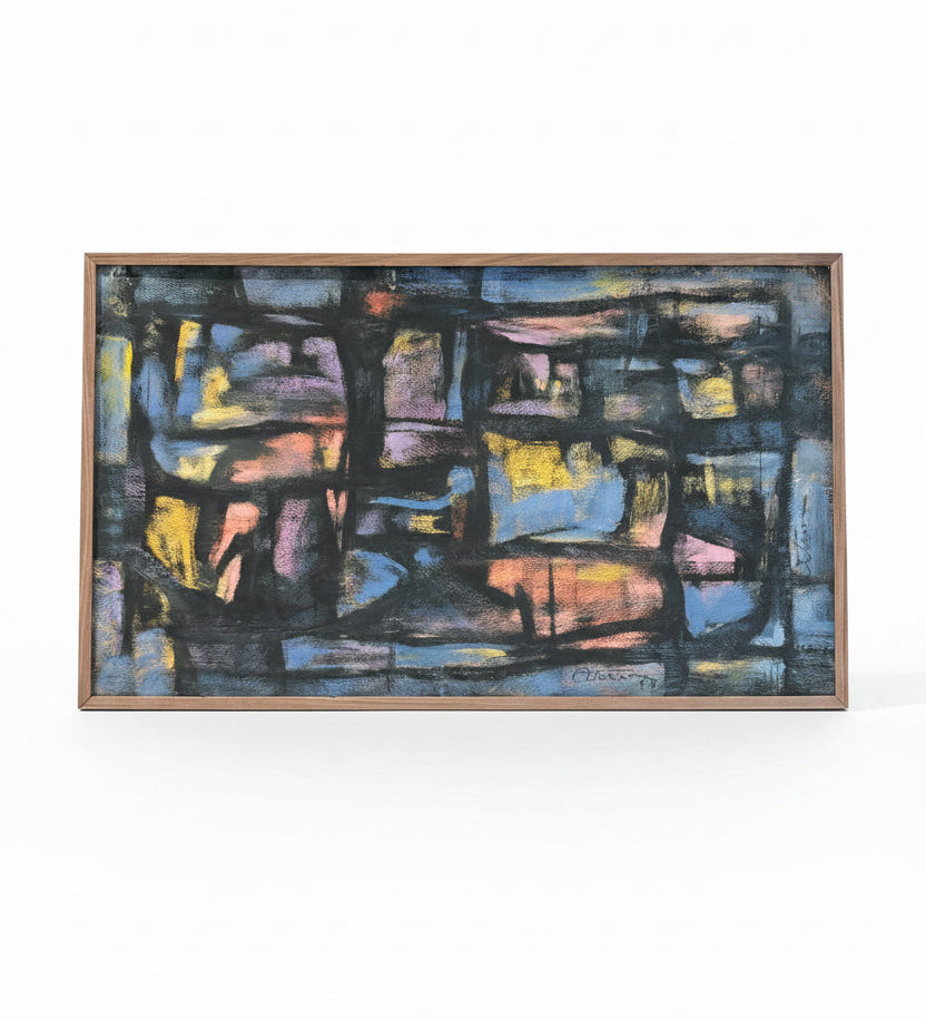 Abstract colorful composition signed
