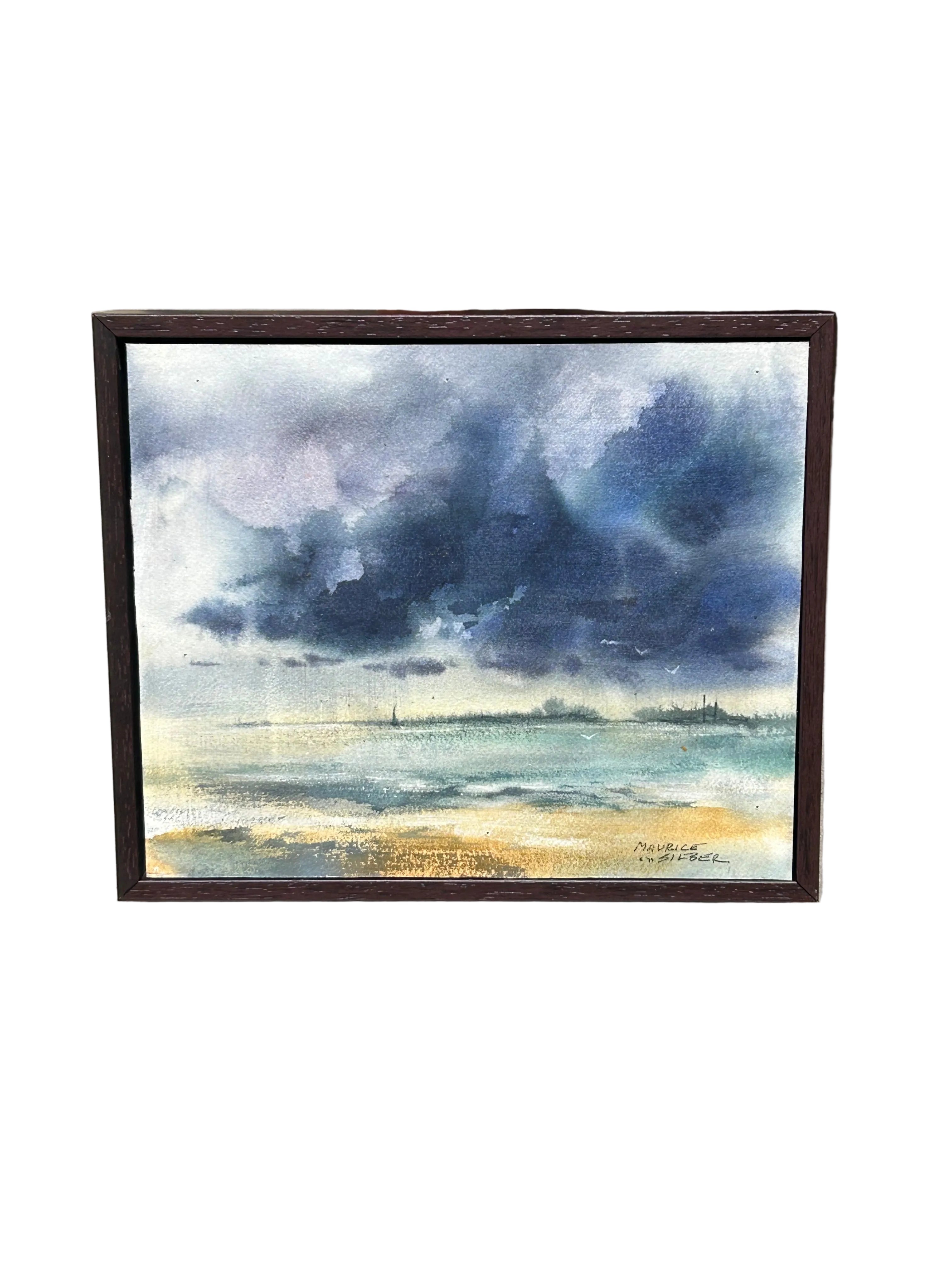 Vintage seascape watercolor