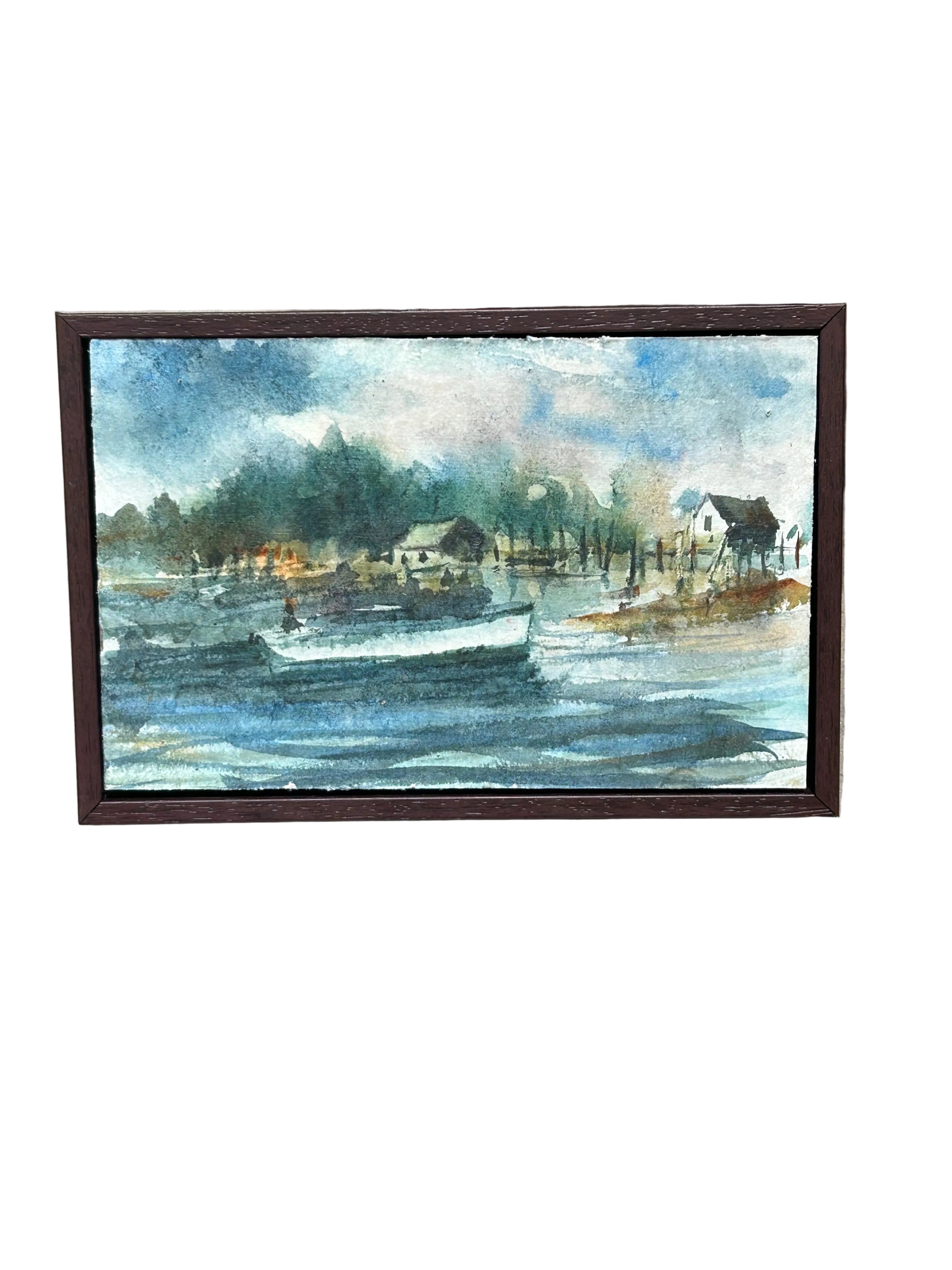 Vintage watercolor maritime scene