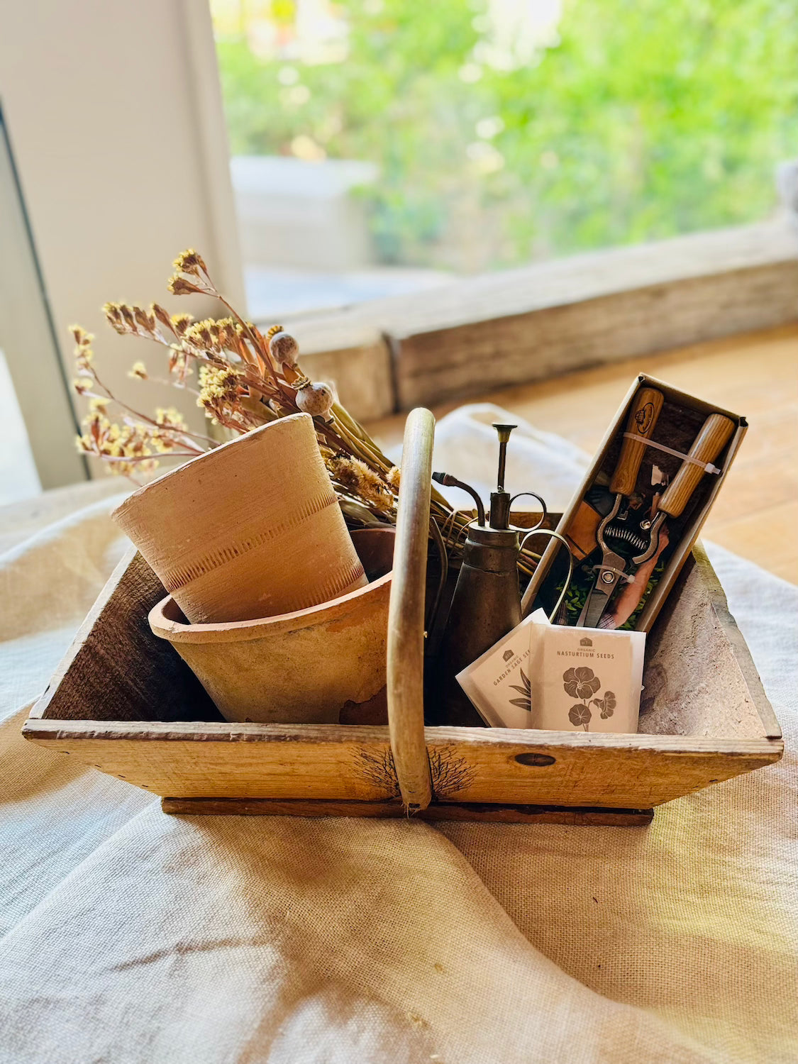 Vintage wooden basket