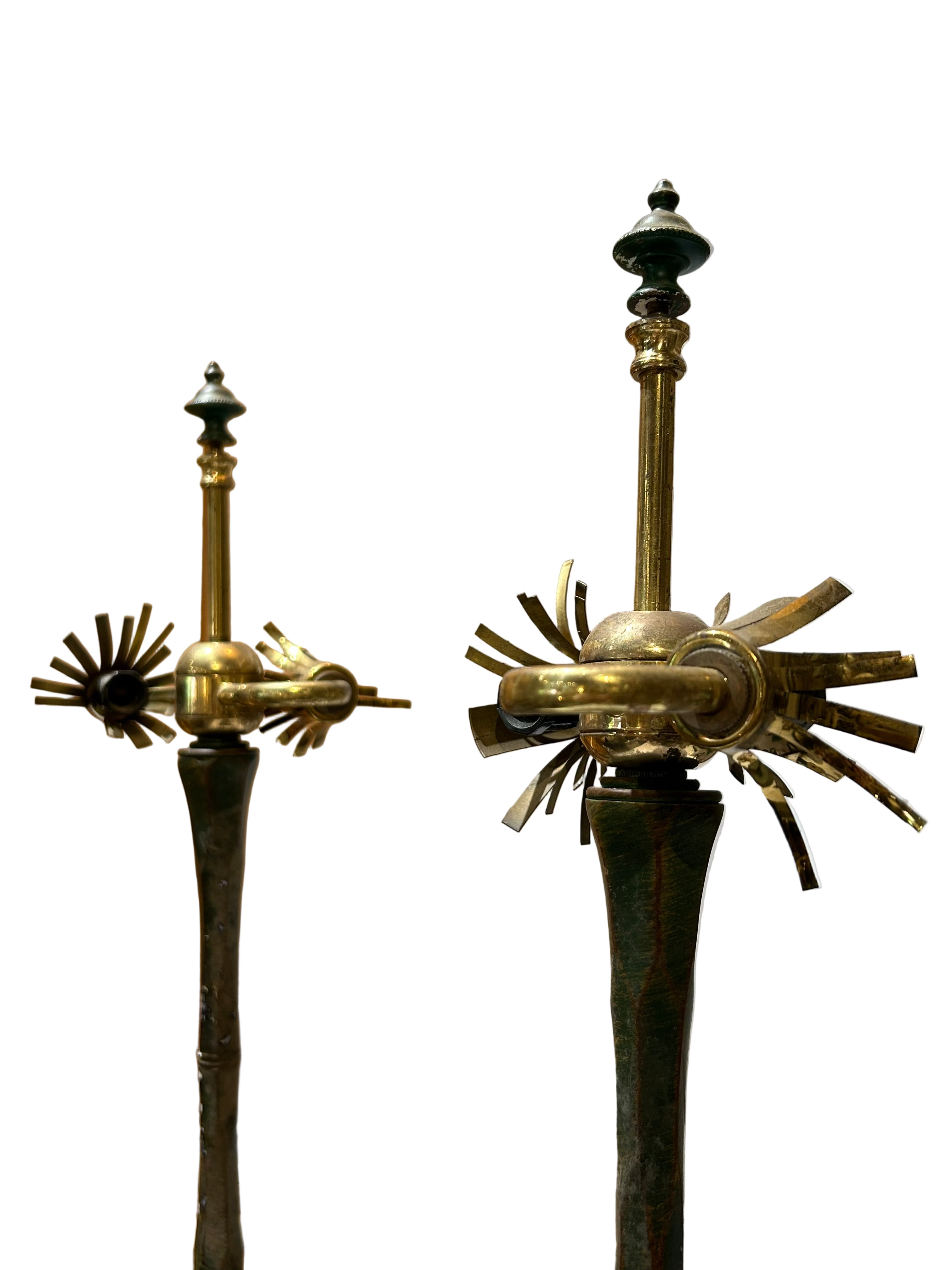 Vintage set of multi tiered frog lamps