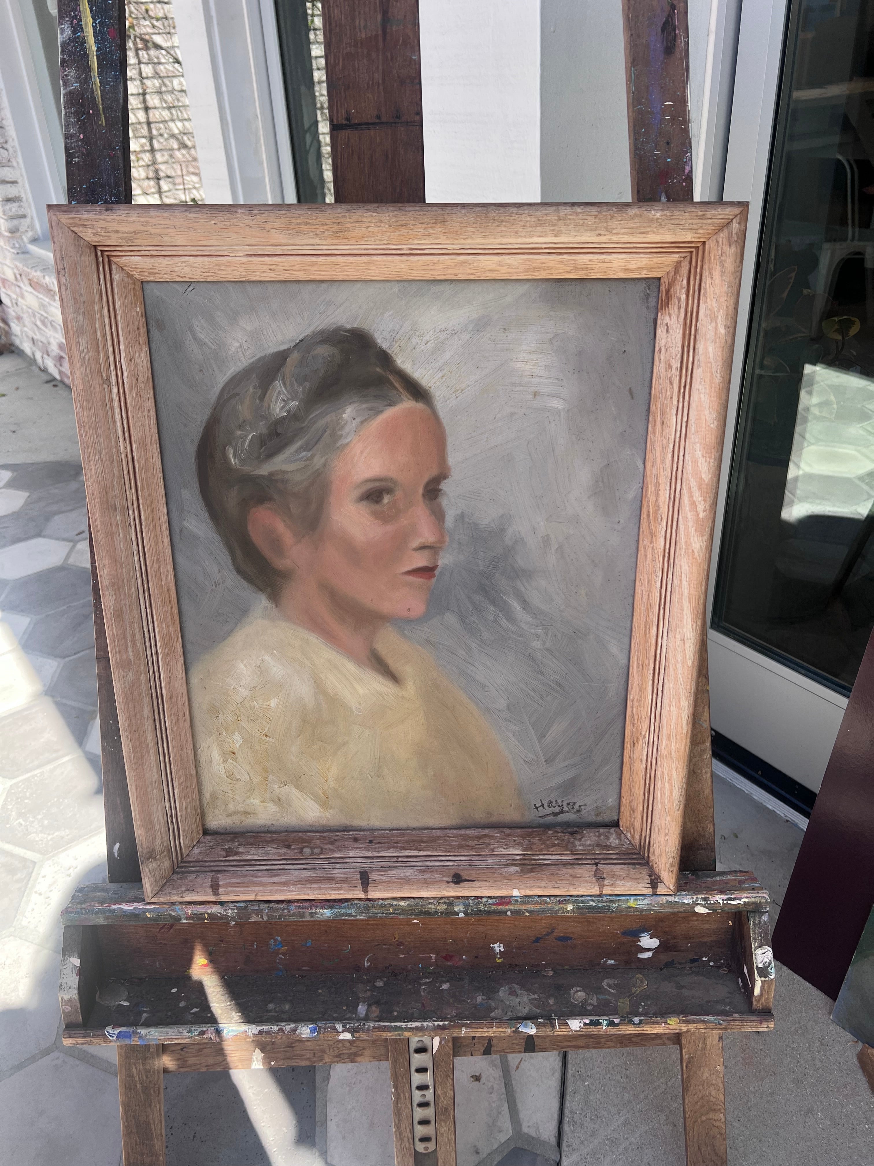 Vintage June Hayes portrait framed
