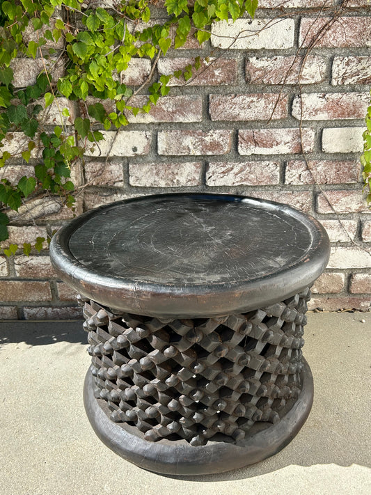 Vintage African hand carved coffee table