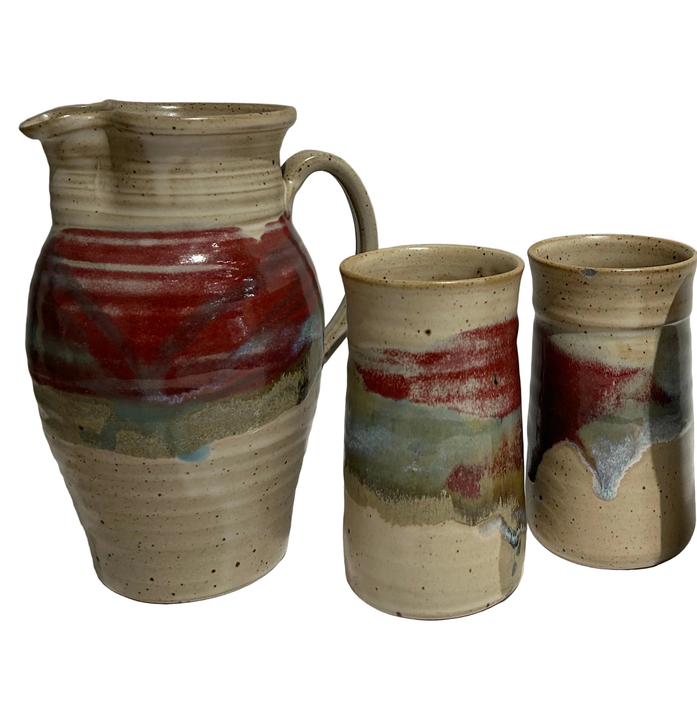 Vintage glazed ceramic serving set