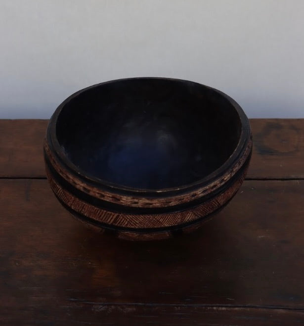 Carved wood bowl