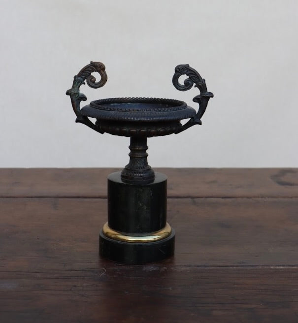 Vintage bronze and marble stand