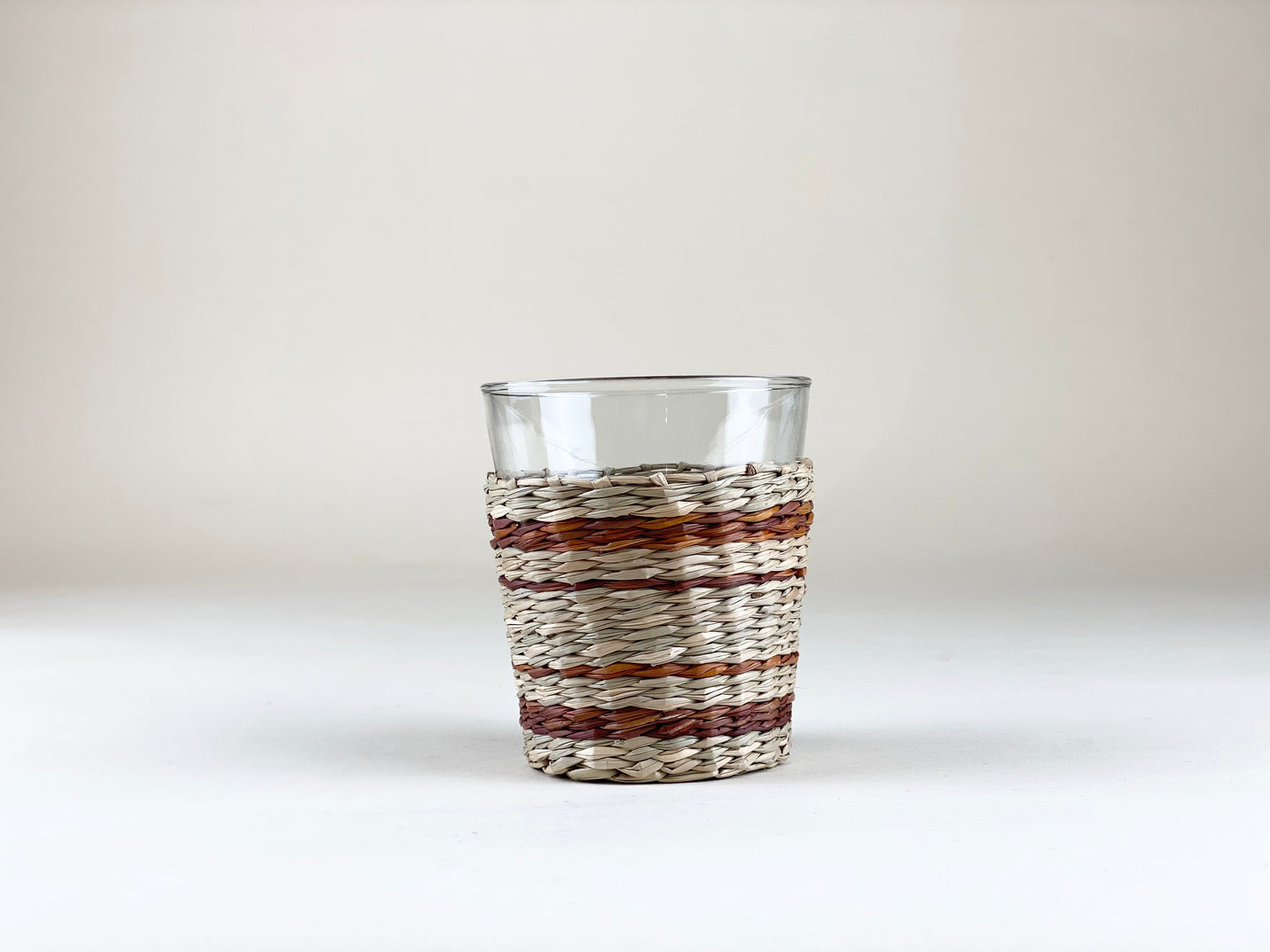 Seagrass Wide Tumbler w/brown stripe