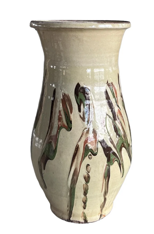 Cottage Crafted Vase, Marbleized Cream