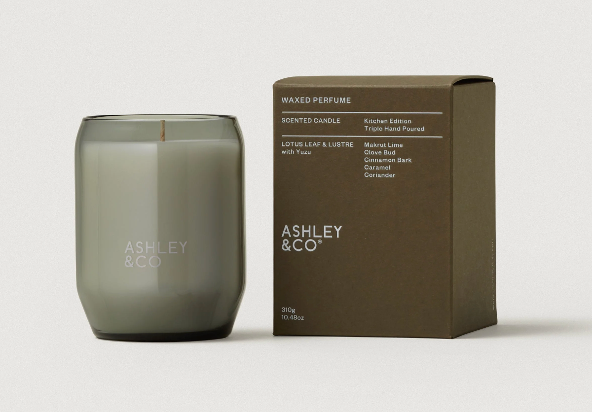 Waxed Perfume Lotus Leaf & Lustre Candle