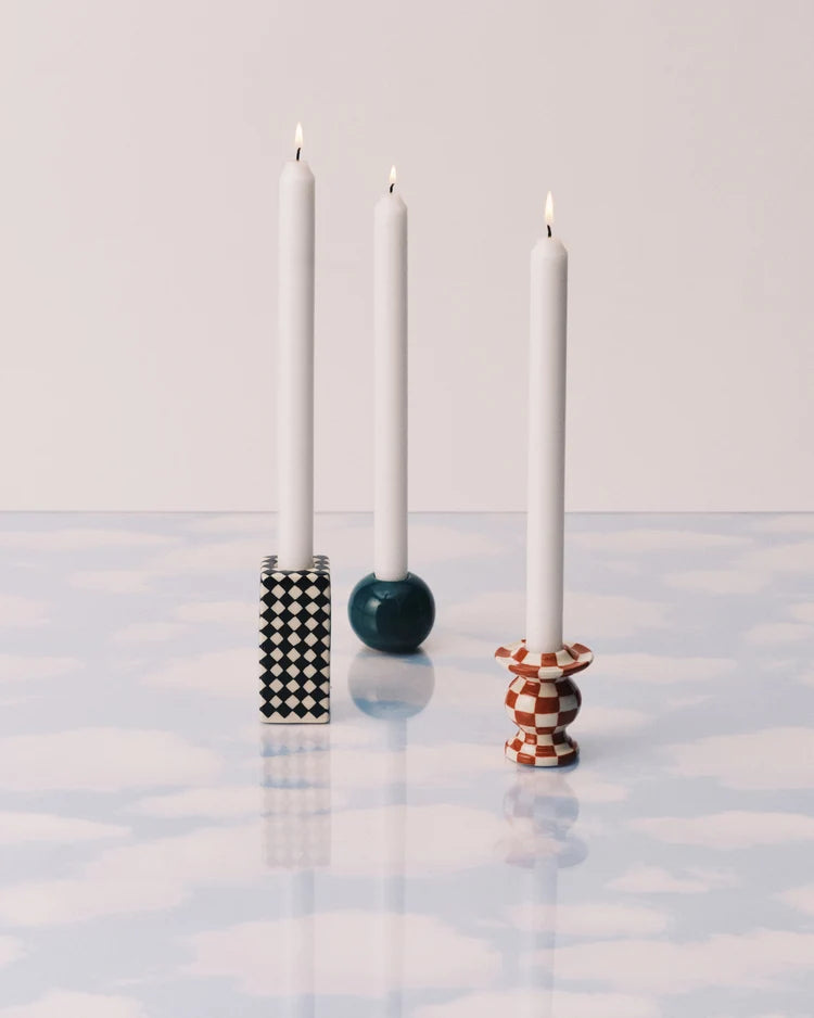 Candle holder set/3 Chessboard