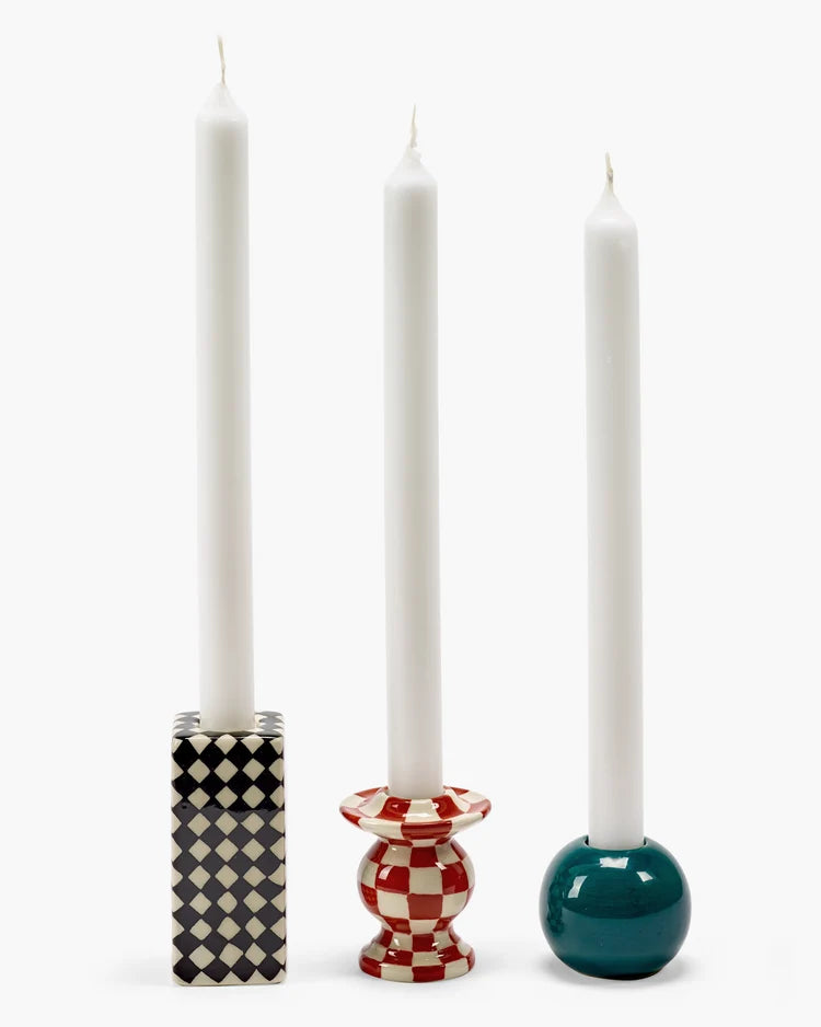 Candle holder set/3 Chessboard