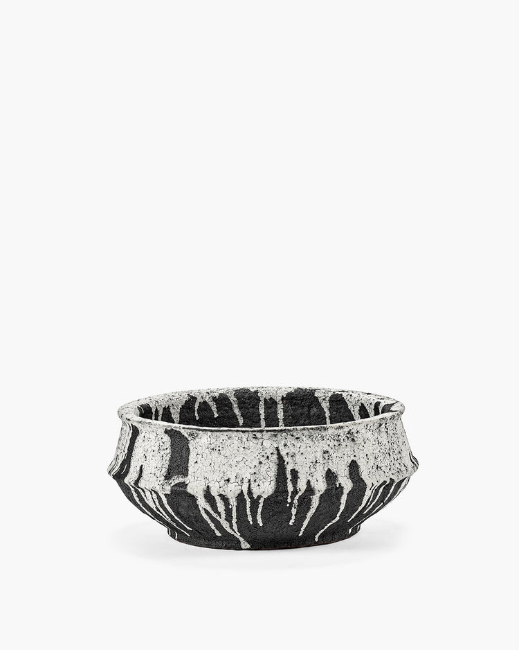 Off-White/Dark Brown Dune Planter Bowl