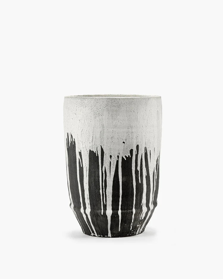 Off-White/Dark Brown Dune Planter L