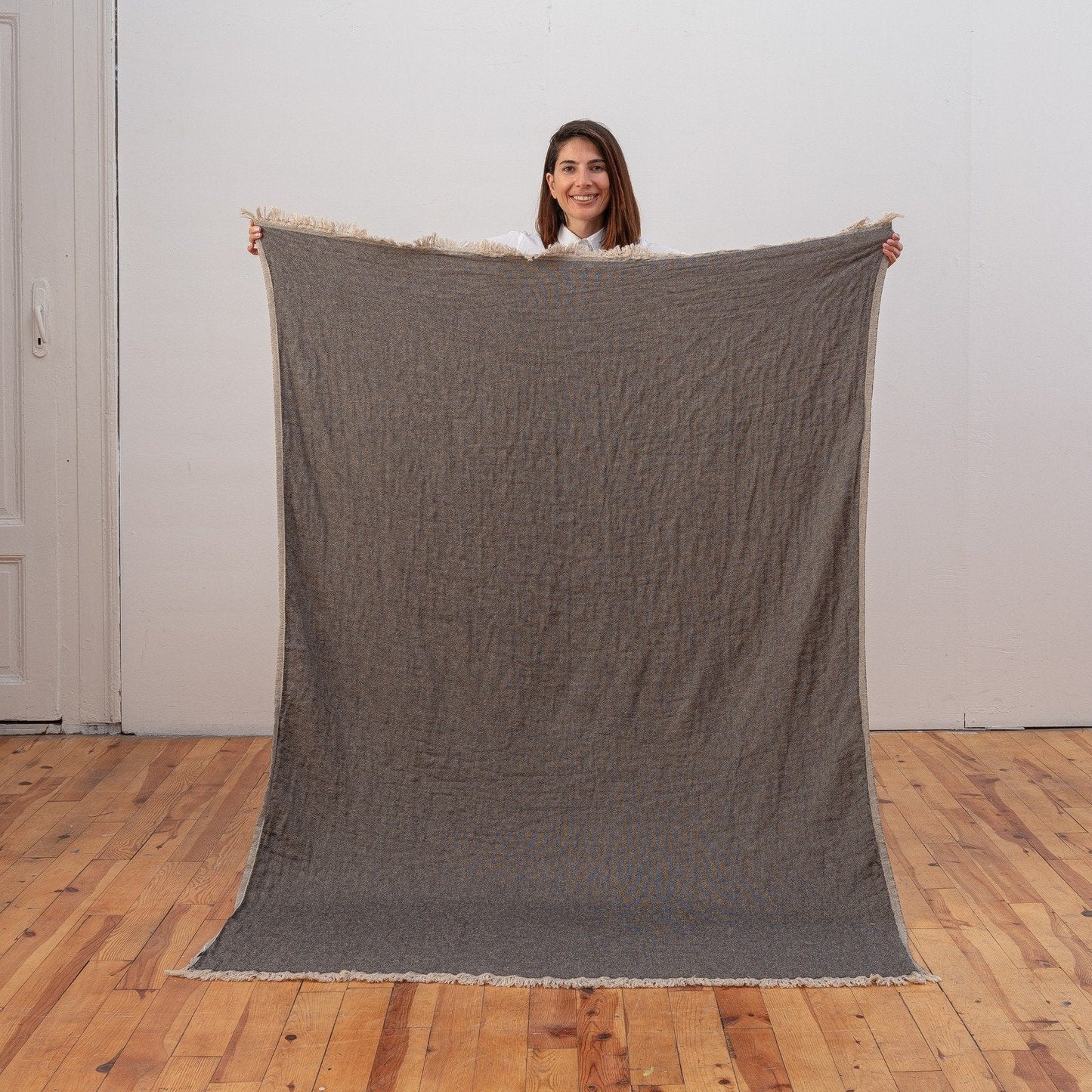 Ekani Linen and Cotton Turkish Throw Blanket