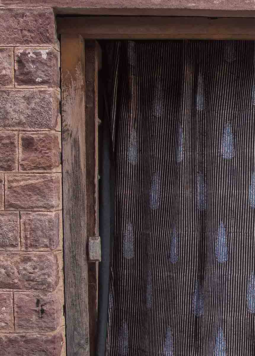 Block Printed Curtain Panels Home Decor - Raindrops: 56"x84" - inches