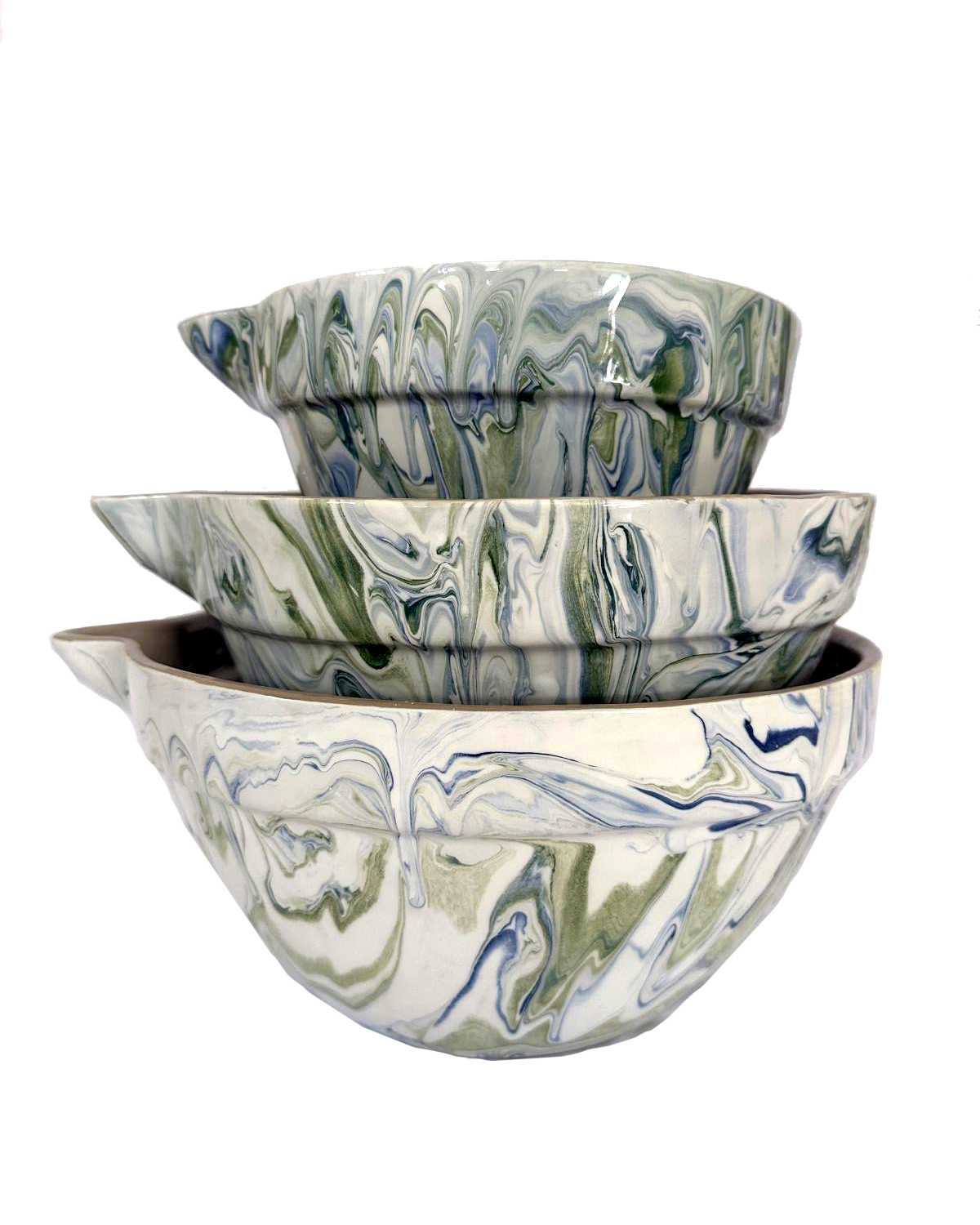 Marbled Ocean Mixing Bowls - Set of 3