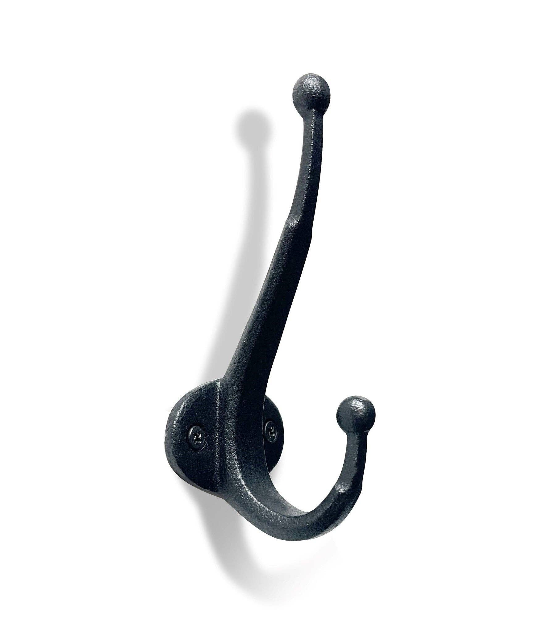 Allo Cast Iron Double Hooks, Large, Matte Black