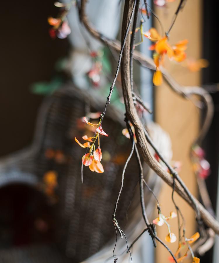 Artificial Plant Red Vine Leaf Stem Faux