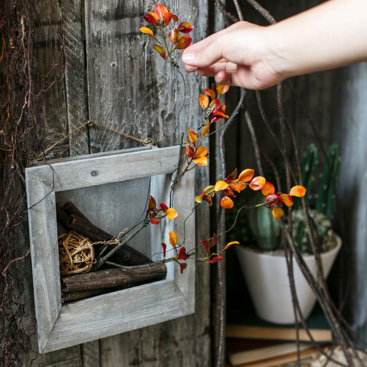 Artificial Plant Red Vine Leaf Stem Faux