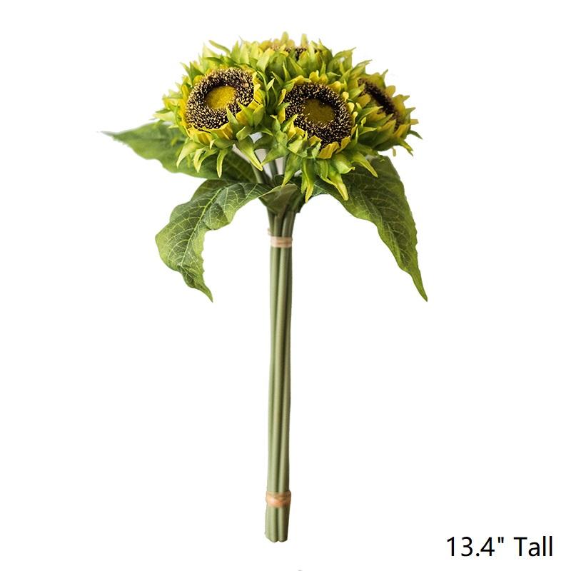 Artificial Silk Yellow Sunflower Bouquet 13" Tall