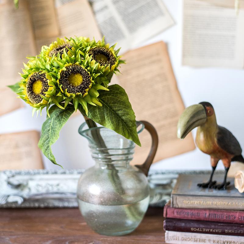 Artificial Silk Yellow Sunflower Bouquet 13" Tall