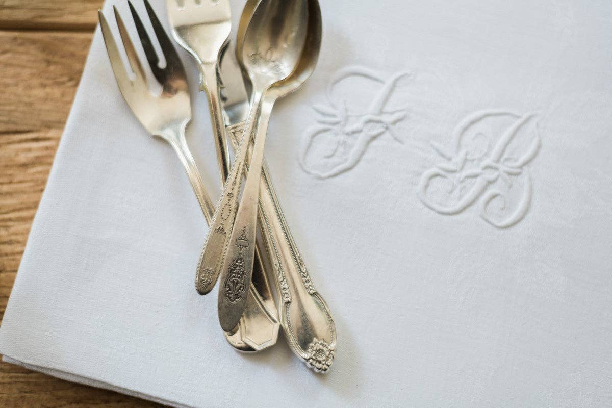 Found Vintage Hotel Silver Plate Flatware Setting - 5 Pieces