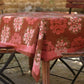Floral Table Linens Block Print Tablecloth | Forget Me Not: 56"x84"