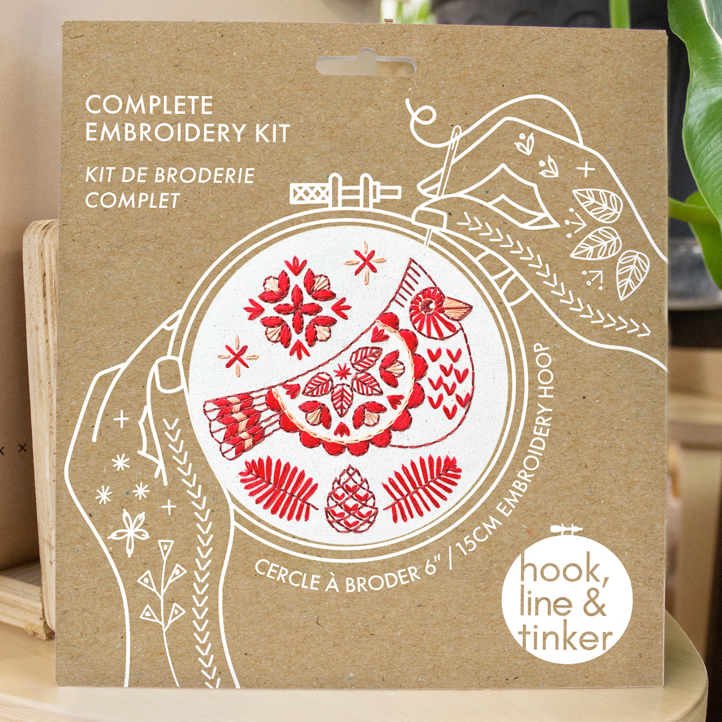 Folk Cardinal Complete Embroidery Kit