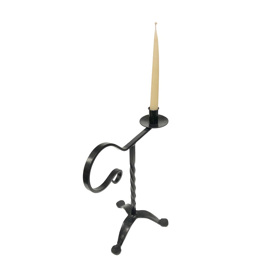 13" Twisted Wrought Iron Candle Holder