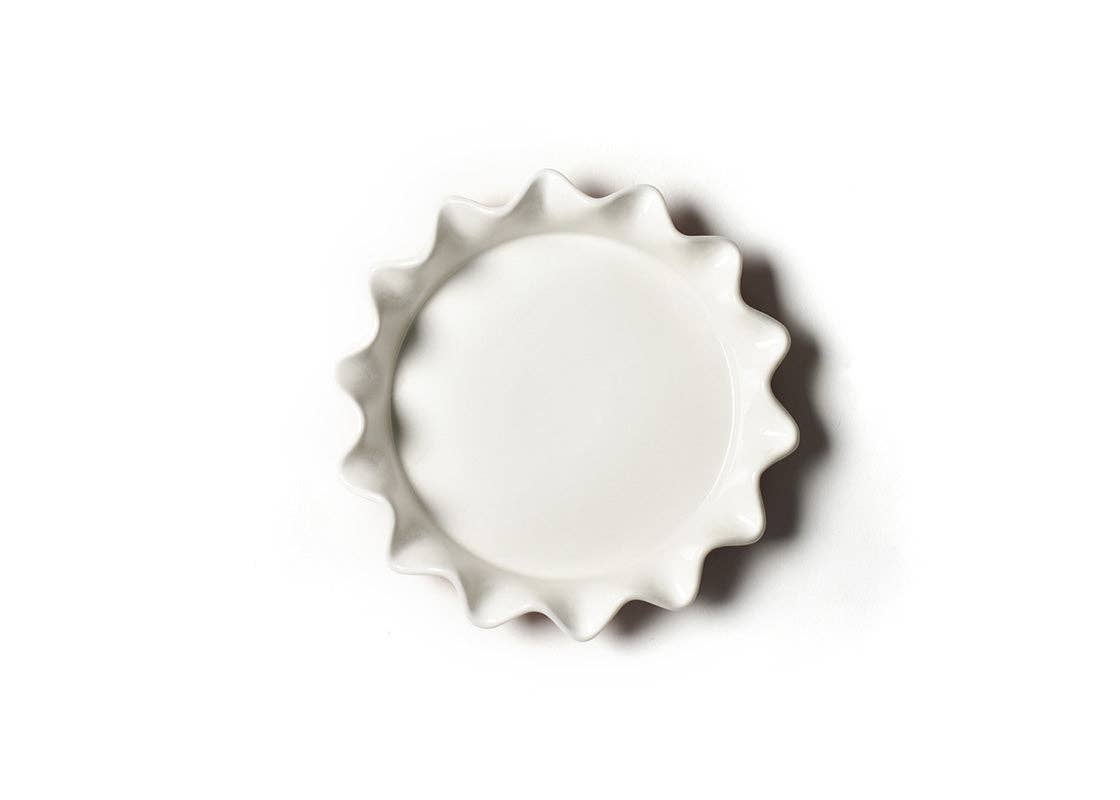 Red Stripe 8 Ruffle Pie Dish