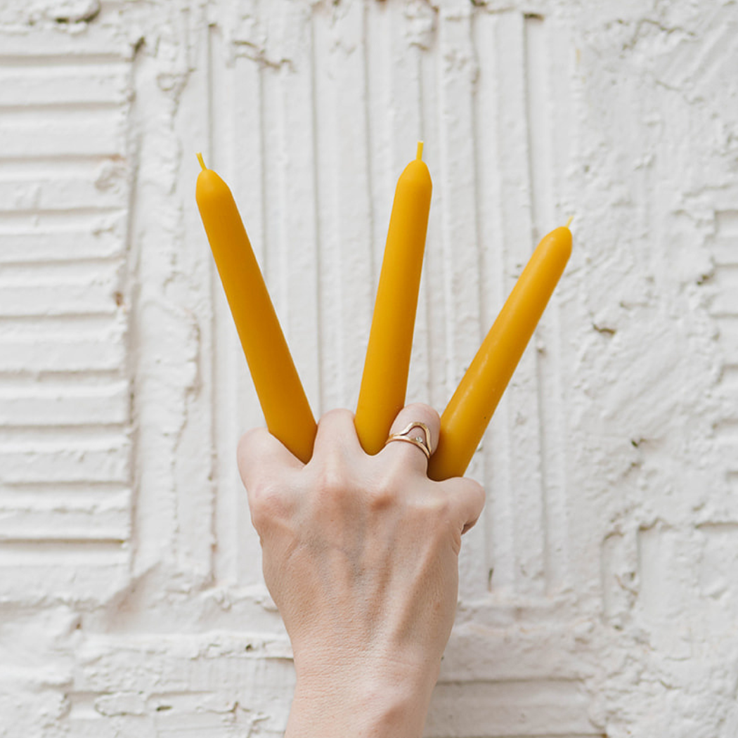 Beeswax Taper - 7" Antique