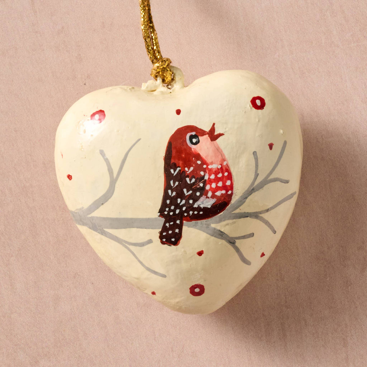 Gayan Lovebird Paper Mache Ornament