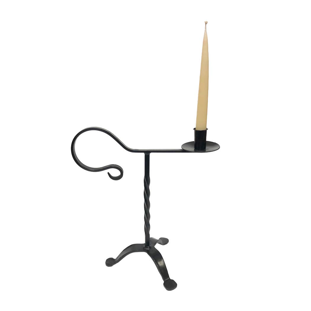 13" Twisted Wrought Iron Candle Holder