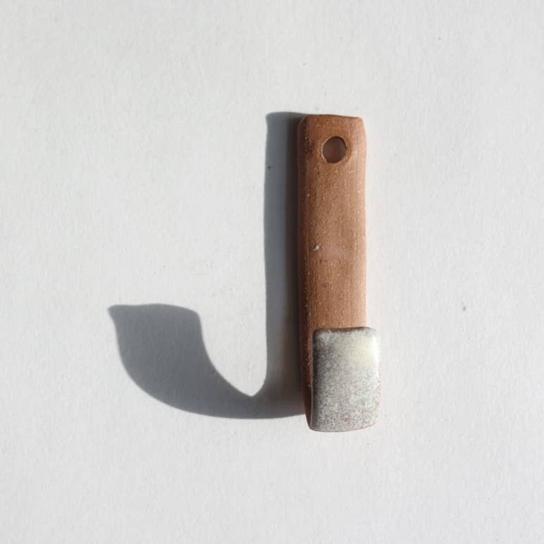 Ceramic Key Hook Cream Handmade Pottery
