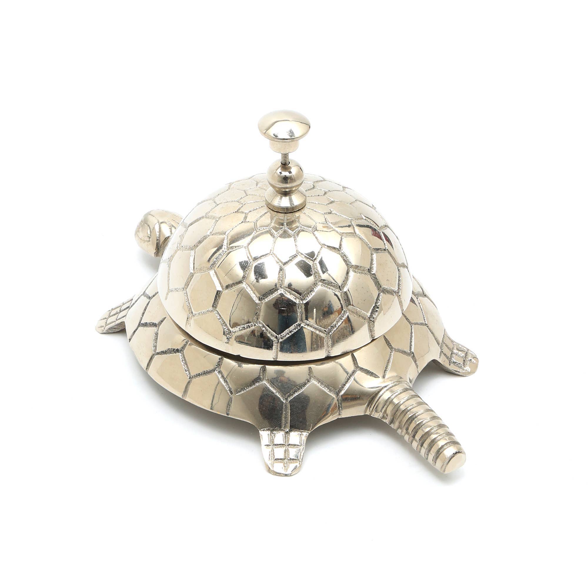 Desk Bell | Decorative Aluminum Desk Bell, Turtle Shape-7.5"