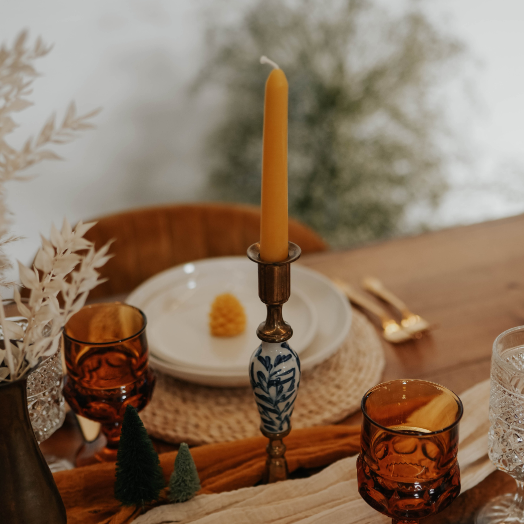 Beeswax Taper - 7" Antique