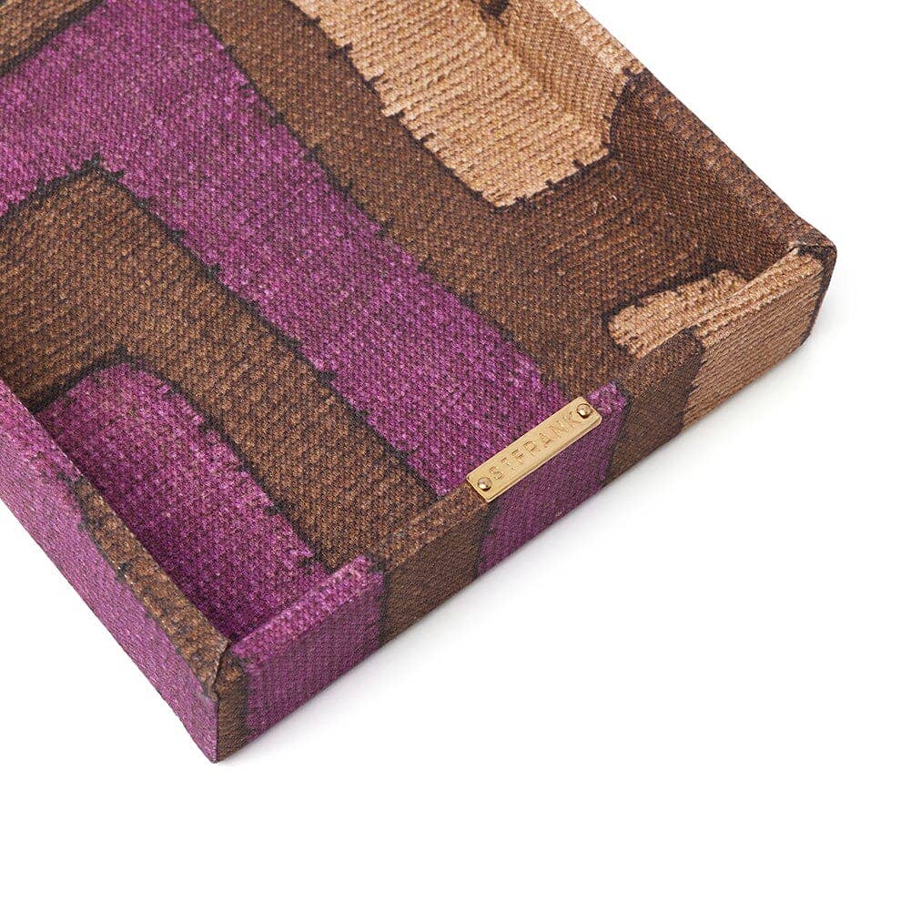 Plum Patchwork Kuba Cloth - Vanity Tray