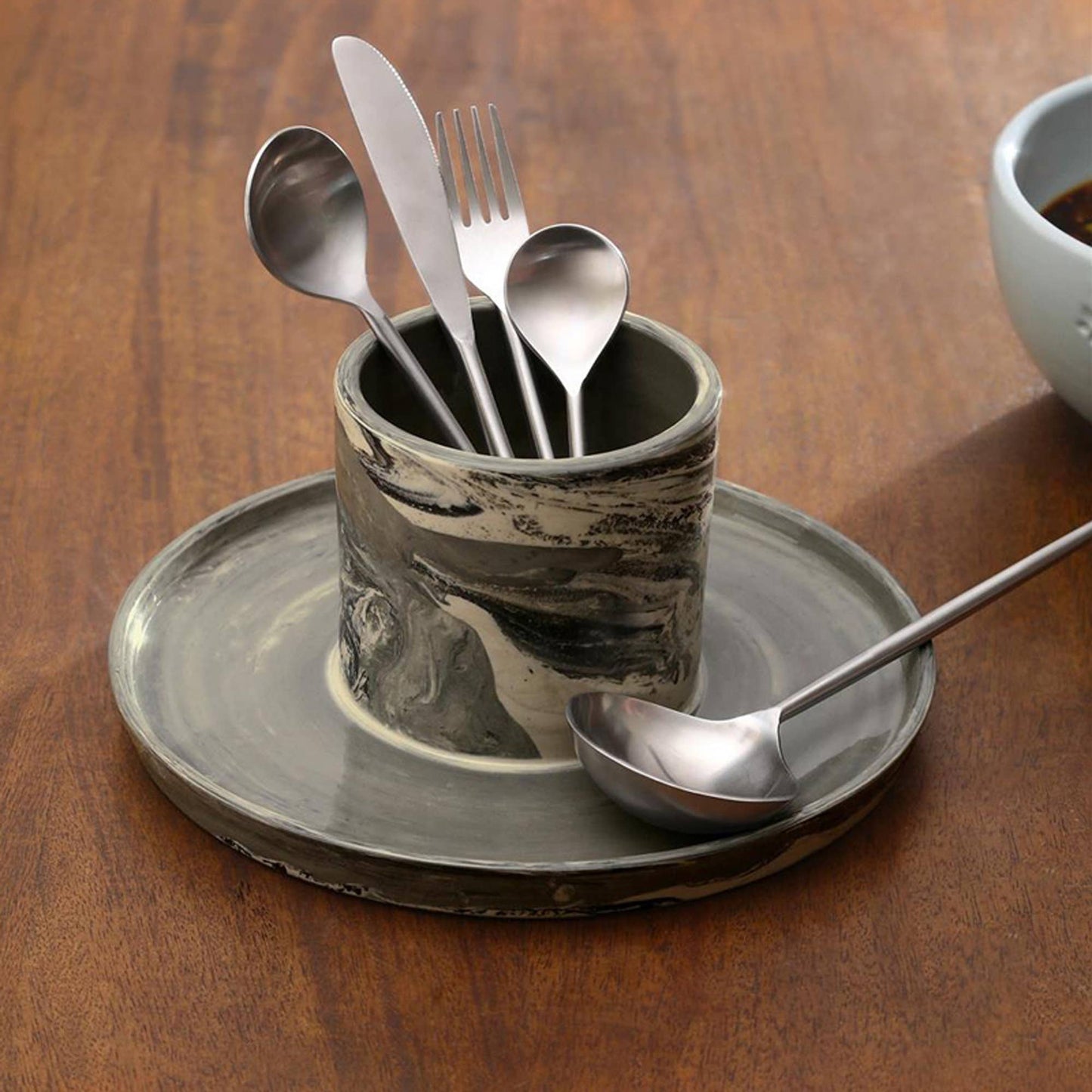 Cutlery Holder with Spoon Rest - Carbon