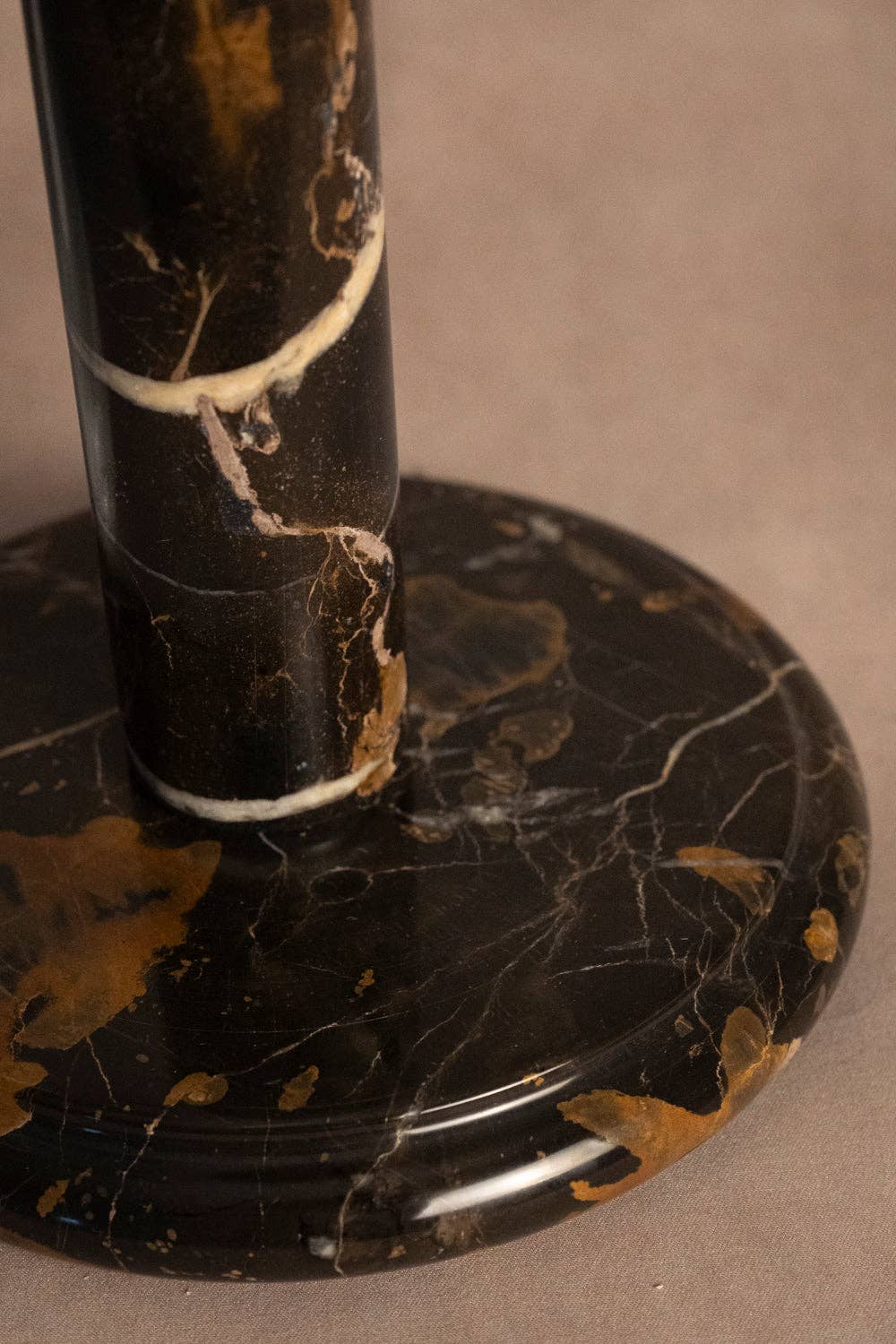 Paper Towel Holder - Black & Gold Marble