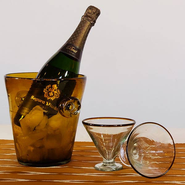 Amber Rim Margarita Glass